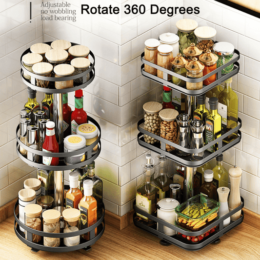 🔥The 360° rotating storage shelf can be used in any scene