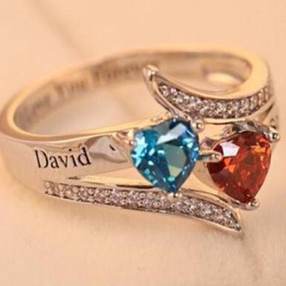 Personalized Rhinestone Ring with Birthstones