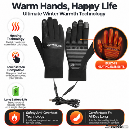 🧤 Guantes de invierno calefactables alimentados por USB
