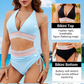 ✨👙 Conjuntos de bikini de talle alto con control de abdomen y bloques de color