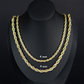 Collar de cuerda trenzada con capas doradas