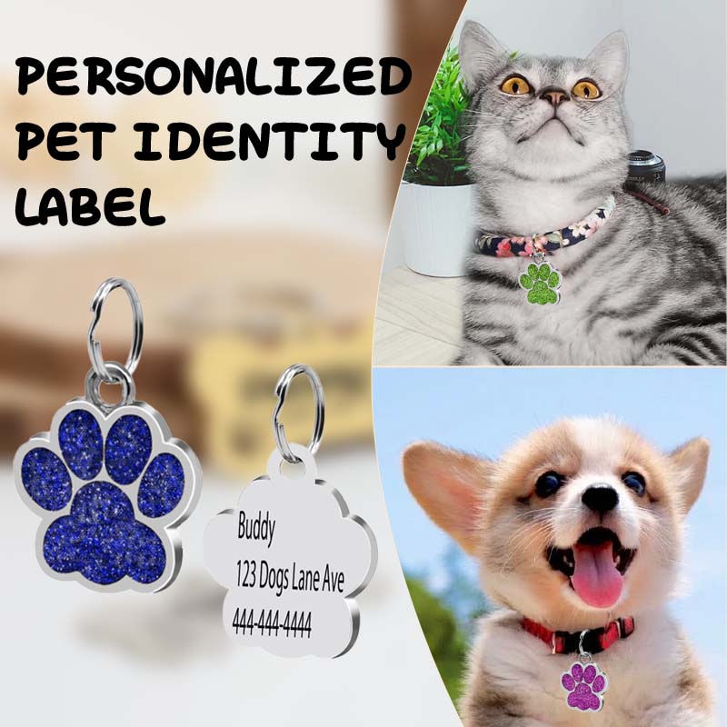 Personalized Shiny Pet Identity Label