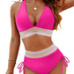 ✨👙 Conjuntos de bikini de talle alto con control de abdomen y bloques de color