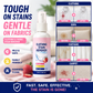 Potente spray quitamanchas para tejidos: sin productos químicos agresivos, apto para pieles sensibles. Elimina las manchas antiguas y incrustadas en camisetas, pantalones y ropa de cama.