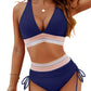 ✨👙 Conjuntos de bikini de talle alto con control de abdomen y bloques de color