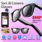 Gafas inteligentes con IA, ChatGPT, cámara de 8 MP y grabación de vídeo 4K HD 1200P, traducción en tiempo real a más de 160 idiomas, Bluetooth 5.4, audio Hi-Fi y control de música; gafas de sol inteligentes con grabación de vídeo para llevar