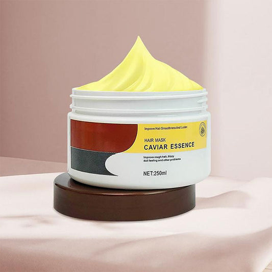 Mascarilla capilar con reparación profunda e hidratación para cabello seco.