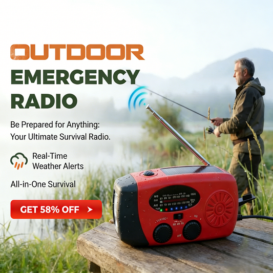📻 ¡50% DE DESCUENTO AHORA! 🔋 Radio solar portátil multifuncional de emergencia: batería externa, manivela y alerta meteorológica ⚡