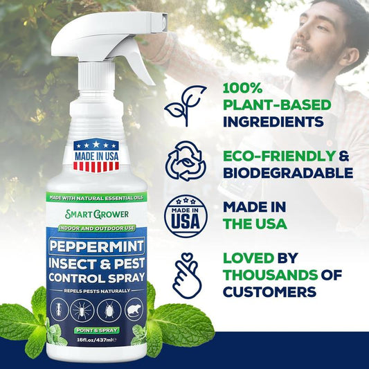 🗑️Spray natural de aceite de menta contra insectos y plagas🪳🦟 – Máxima potencia – Fórmula con aroma seguro para el hogar y el jardín