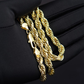 Collar de cuerda trenzada con capas doradas