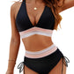 ✨👙 Conjuntos de bikini de talle alto con control de abdomen y bloques de color