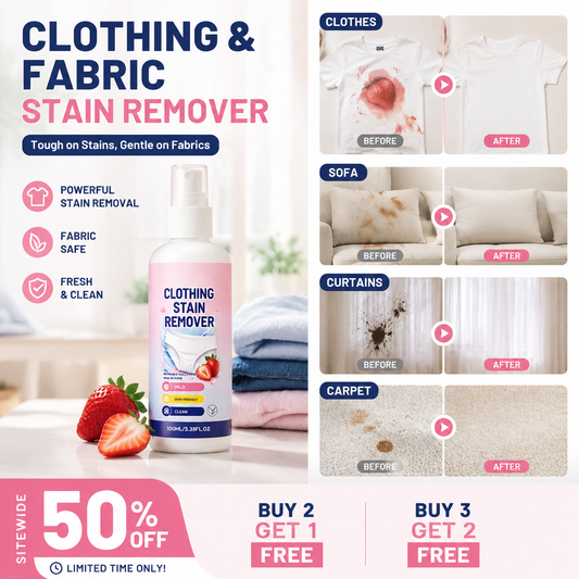 Potente spray quitamanchas para tejidos: sin productos químicos agresivos, apto para pieles sensibles. Elimina las manchas antiguas y incrustadas en camisetas, pantalones y ropa de cama.