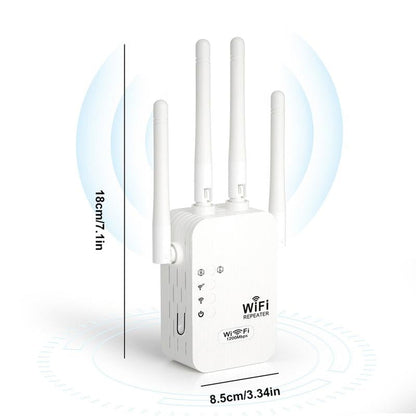 🎁 ¡Último Día de Promoción al 50%! 🔥 Amplificador WiFi 2025, 1200Mbps Banda Dual (5GHz/2.4GHz), Amplificador de Señal, Cubre 10,000 pies² y 50 Dispositivos, Repetidor con Puerto Ethernet.