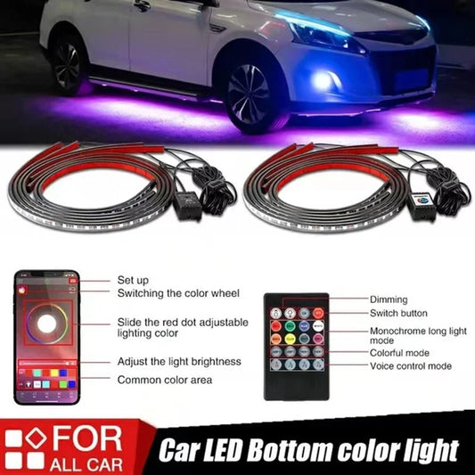 2024 Car Chassis Flexible RGB Waterproof LED Strip Lights (4PCS)