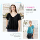 Camisetas casuales de verano para mujer Dokotoo de manga corta con cuello en V - Ajuste holgado y cómodo con fruncido.