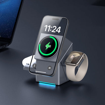 ⚡️ ¡Oferta exclusiva -50%! 📱 Estación de carga magnética plegable 3 en 1: perfecta para el hogar, el trabajo y los viajes ✨ | Carga rápida de 15 W, multidispositivo y compacta. 📱⌚