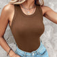 🔥Camiseta sin mangas de canalé con sujetador con repisa para mujer