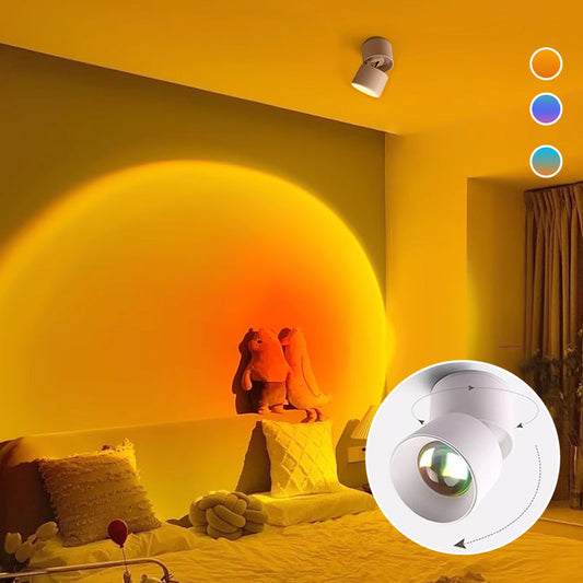 Lámpara de proyección LED con efecto de puesta de sol, ideal para fotografía, selfies, fiestas, hogar, dormitorio, bodas, camping, San Valentín, Halloween, Navidad.