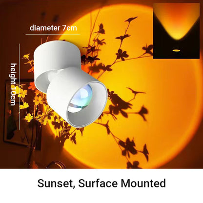 Lámpara de proyección LED con efecto de puesta de sol, ideal para fotografía, selfies, fiestas, hogar, dormitorio, bodas, camping, San Valentín, Halloween, Navidad.