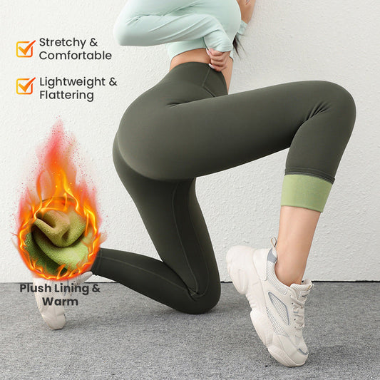 Pantalones de yoga con forro térmico y cintura alta para mujer