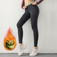 Pantalones de yoga con forro térmico y cintura alta para mujer