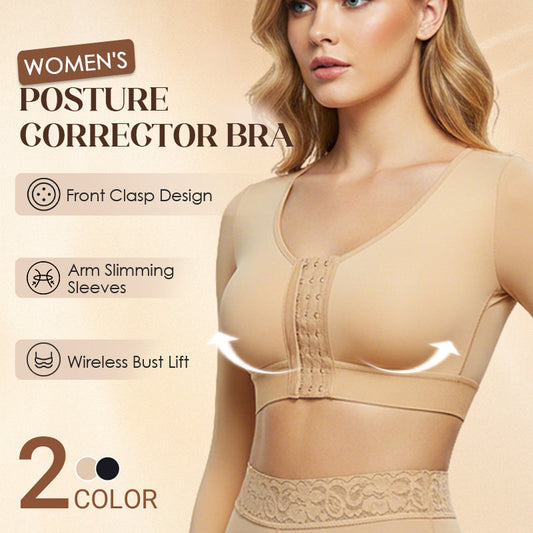 Faja moldeadora de brazo con sujetador y cierre frontal para mujer