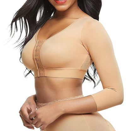 Faja moldeadora de brazo con sujetador y cierre frontal para mujer