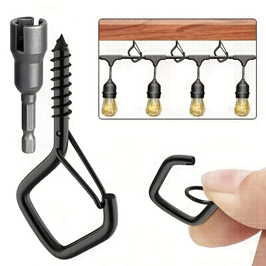 🛠️¡50% DE DESCUENTO AHORA! 🔒20 piezas Ganchos Cuadrados con Cierre de Seguridad – Resistentes y Versátiles para Luces, Plantas y Decoración