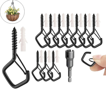 🛠️¡50% DE DESCUENTO AHORA! 🔒20 piezas Ganchos Cuadrados con Cierre de Seguridad – Resistentes y Versátiles para Luces, Plantas y Decoración