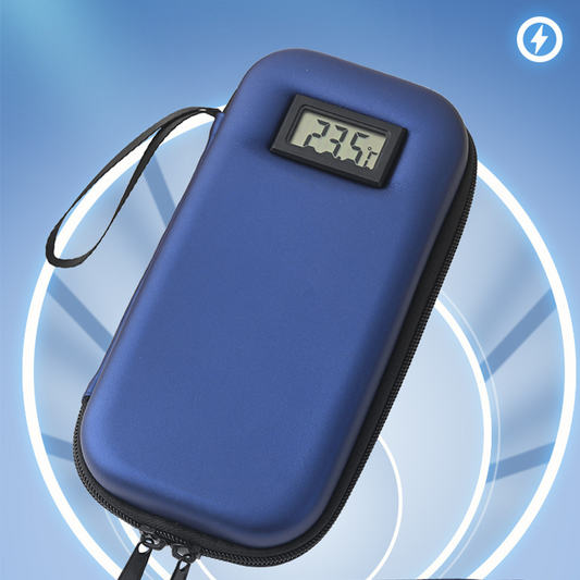 Temp Inestable? Estuche Insulina LCD, ¡Control Total! ❄️ Hielo 24h Reutilizable+⏳ 48h Frío!