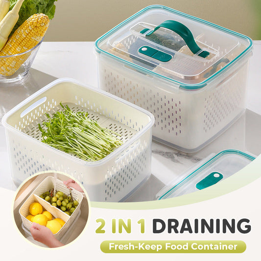 🥗 ¡50% DE DESCUENTO AHORA! 🍱 Recipiente 3 en 1 para preparar comidas: escurridor extraíble, tapa hermética y perfecto para una alimentación saludable ❄️