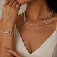 💎✨ Set de collares y pulseras ajustables de hoja de pedrería – diseño elegante, cristales brillantes y regalo 🍃 perfecto