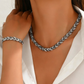 💎✨ Set de collares y pulseras ajustables de hoja de pedrería – diseño elegante, cristales brillantes y regalo 🍃 perfecto