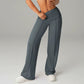 【Pantalones Holgados Cintura Alta】 Pantalones Rectos Versátiles para Mujer - Tejido Elástico Cómodo + Bolsillos Prácticos - Ideal para Trabajo, Paseos y Casa! ✨