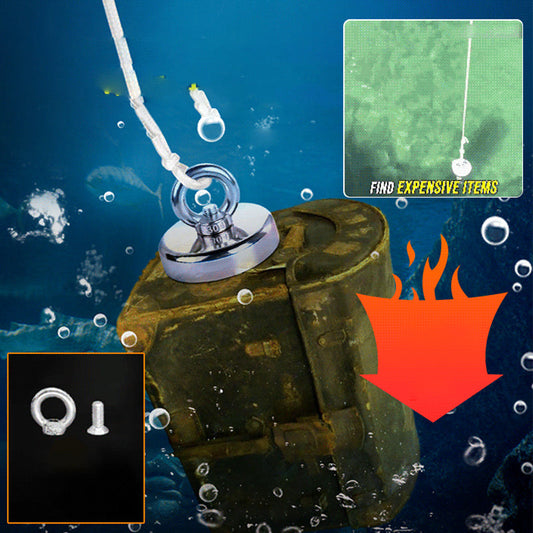 🥳¡OFERTA ESPECIAL!🥳💞🧲🌊 ¡50% de descuento! Imán magnético de rescate para aguas profundas: fuerza de tracción de 30 kg, anticorrosión y resistente al desgaste. Fácil de sujetar con cuerda. Perfecto para pescar y recuperar herramientas perdidas. 🎣⚡
