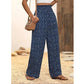 👖 ¡50% DE DESCUENTO AHORA! 🌸 Pantalones de mujer de talle alto fruncido y pierna ancha – Cintura elástica, corte fluido y ligeros 🌿
