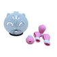 Casco transparente anti-mordeduras y protectores para las patas de los gatos