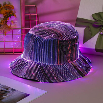 📢📢 ¡50% DE DESCUENTO !!! ⏰Sombrero de pescador luminoso con fibra óptica