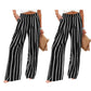 Pantalones casuales de mujer de talle alto y pierna ancha