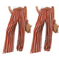 Pantalones casuales de mujer de talle alto y pierna ancha