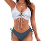 Conjunto de bikini sexy con cordones para mujer
