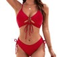 Conjunto de bikini sexy con cordones para mujer