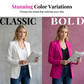 Conjunto elegante de camisola con escote en V y blazer para mujer