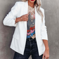 Conjunto elegante de camisola con escote en V y blazer para mujer