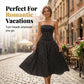 ✨ Vestido palabra de honor de lunares para mujer: ¡un imprescindible elegante para las vacaciones! ✨