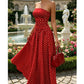 ✨ Vestido palabra de honor de lunares para mujer: ¡un imprescindible elegante para las vacaciones! ✨