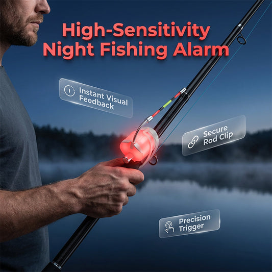 Alarma electrónica de picada de pesca con sonido y luz.
