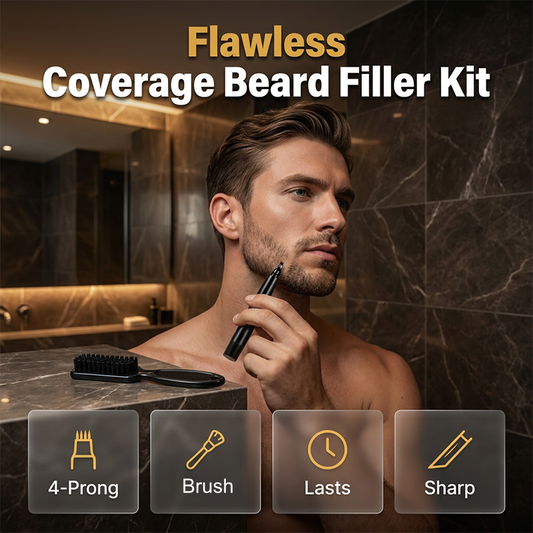 Kit de pincel y bolígrafo para rellenar la barba de hombre