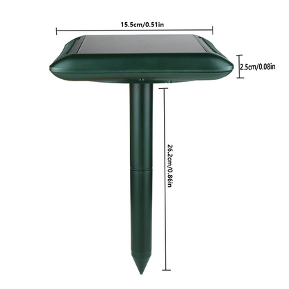Repelente de topos ultrasónico, impermeable y alimentado por energía solar.