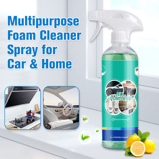 Espuma limpiadora multiusos en spray para coche y hogar.